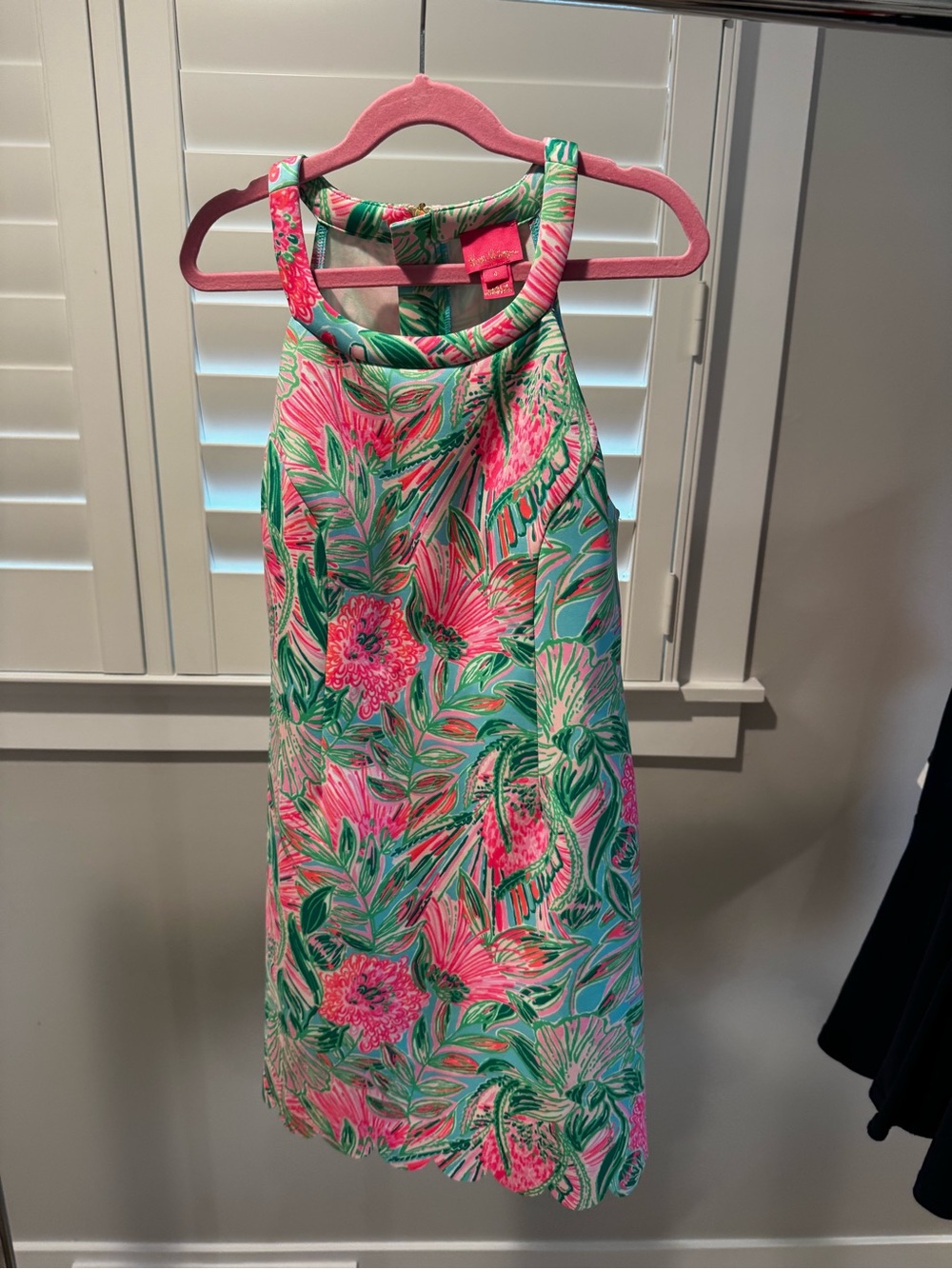 Lilly Pulitzer Girls' Tropical Floral Halter Dress - Pink & Green